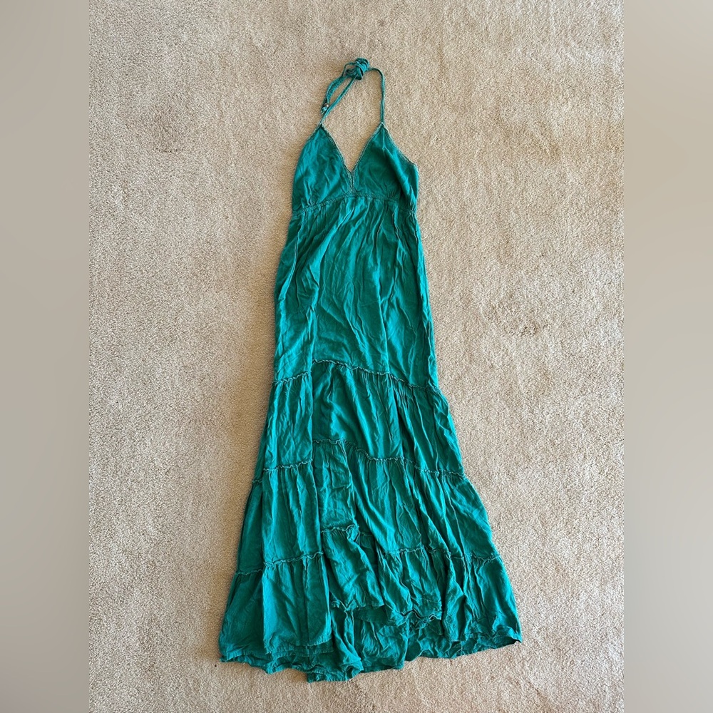 Elegant Teal Backless Dress